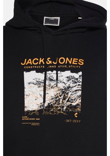 Core Jcoboost Pamuklu Baskılı Kapüşon Yaka Sweat Erkek Sweat 12284474 fiyatları