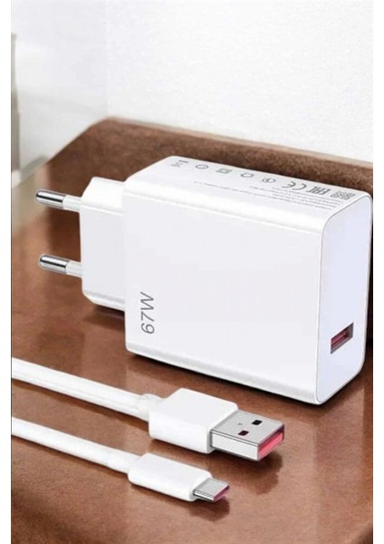 Şarj Aleti 67W Hızlı Şarj Turbo Type-C Uyumlu Şarj Adaptörü Kablosu fırsatları