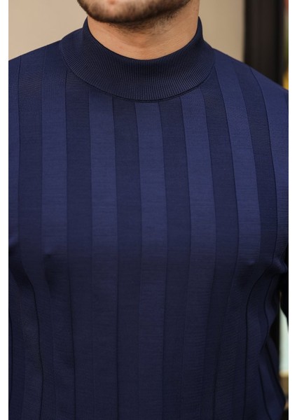 Erkek Yarım Balıkçı Yaka Kabartma Desenli Triko fiyatları