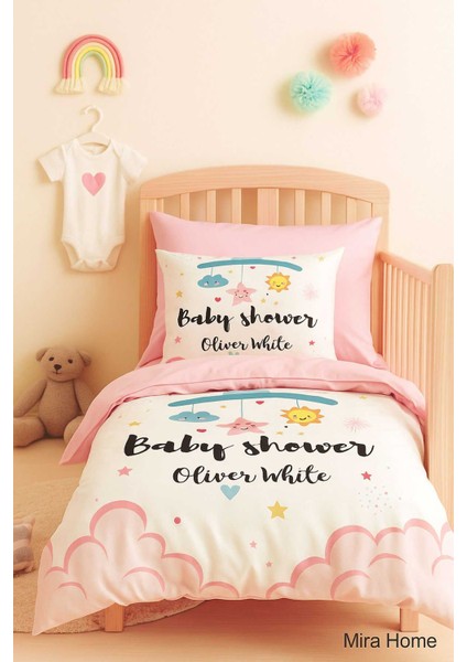 Yenidoğan Kız Bebek Nevresim Takımı &AMP;#37;100 Pamuklu Baby Shower White modelleri