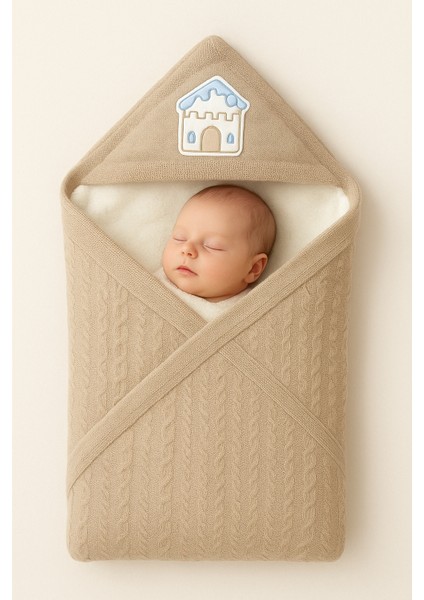 Yumuşacık Peluş Iç Astarlı Kapüşonlu Bebek Kundak Battaniye – Taşıma ve Uyku Için Rahat Seçim