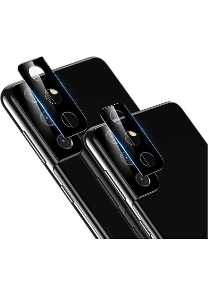 Galaxy S21 Plus Uyumlu Spıa Kamera Lens Koruyucu Cam Filmi-Siyah