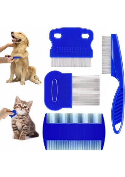 4'lü Bit Evcil Hayvan Tarak Seti Kedi Köpek Bit Tarak Seti Pire Tarağı