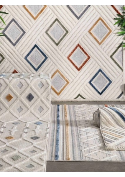 Indıa 3018 Multi Bukle Salon Halısı Yumuşak Çocuk Odası Halısı Koridor Halısı Kesme Halı Yolluk modelleri