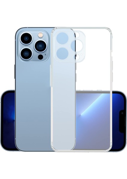 Apple iPhone 13 Promax ile Uyumlu Kapak Kamera Korumalı Şarj Yeri Tıpalı Şeffaf Silikon Kılıf