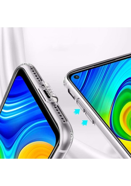 Xiaomi Redmi Note 9 ile Uyumlu Kapak Kamera Korumalı Şarj Yeri Tıpalı Şeffaf Silikon Kılıf modelleri