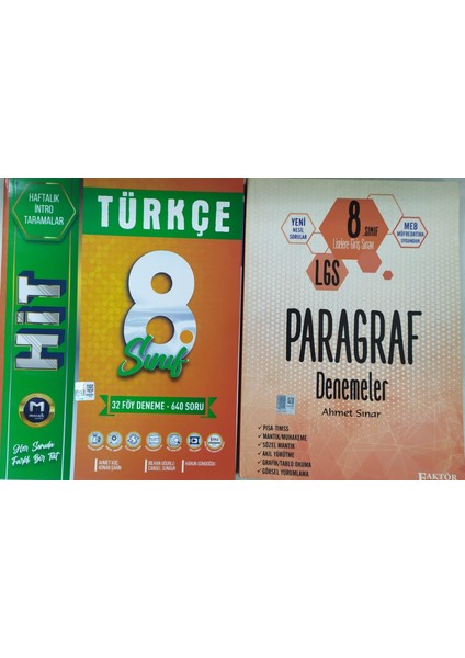 Mozaik Yayınları 8. Sınıf Türkçe Hit 32 Deneme+Faktör Paragraf Denemeleri
