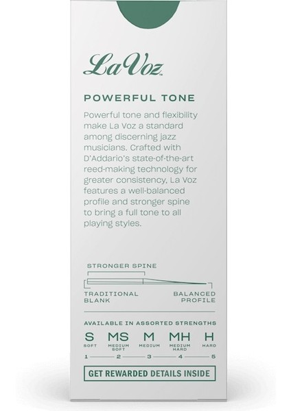 D'addario Woodwinds La Voz RKC05MH Tenor Saksafon Kamışı Medium Hard fiyatları