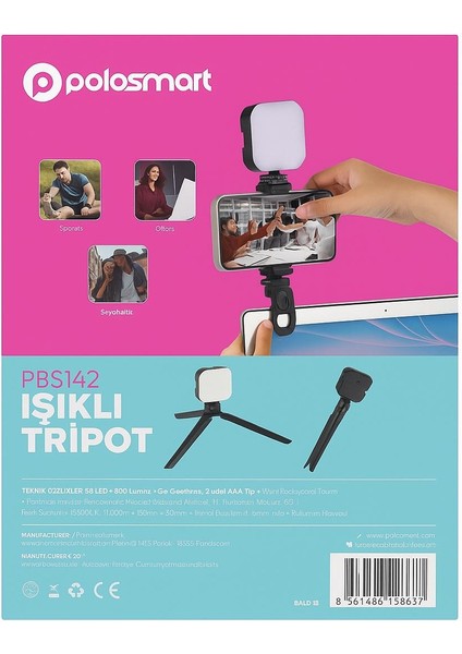 Polosmart PBS142 Işıklı Tripot fiyatları