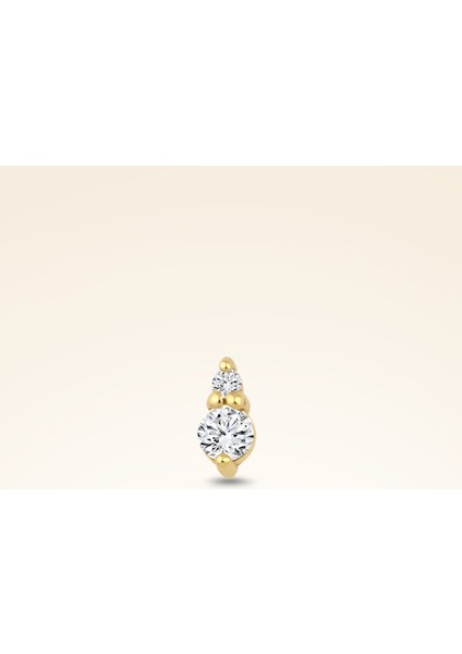 0,08 Karat Pırlanta Iki Taşlı Piercing