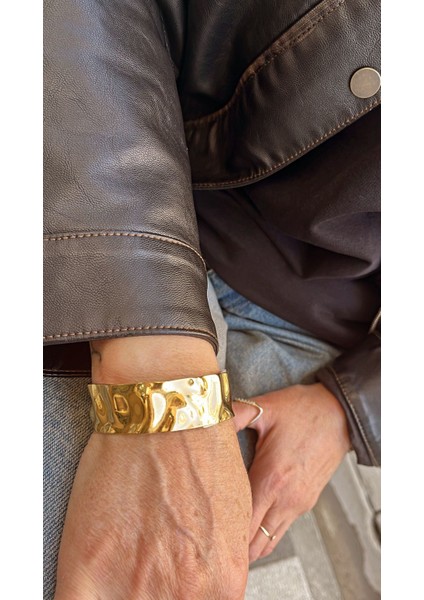 Dövme Yüzey Geniş Altın Rengi Kelepçe Bileklik Ayarlanabilir fırsatları