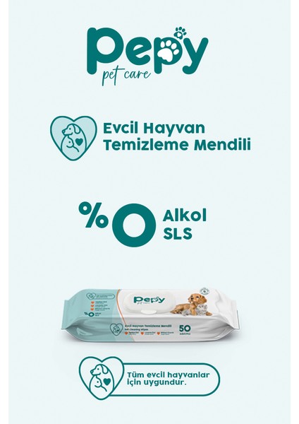 Kedi ve Köpek Kullanımına Uygun Evcil Hayvan Temizleme Mendili 24 Paket 1200 Adet fırsatları