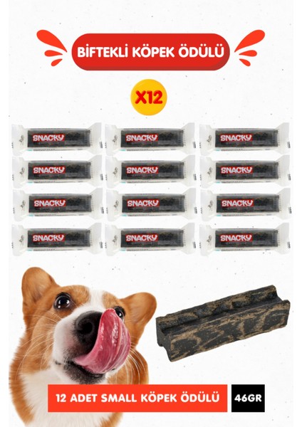 12 Adet %100 Doğal Biftekli Sığır Etli Köpek Eğitim Ödülü - 12 x 46GR
