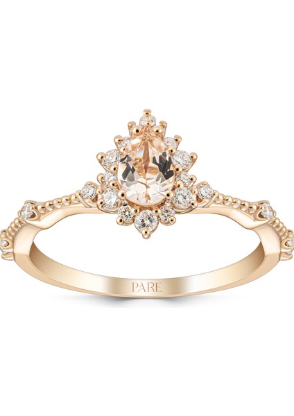 0,53 Karat Morganit Pırlanta Yüzük