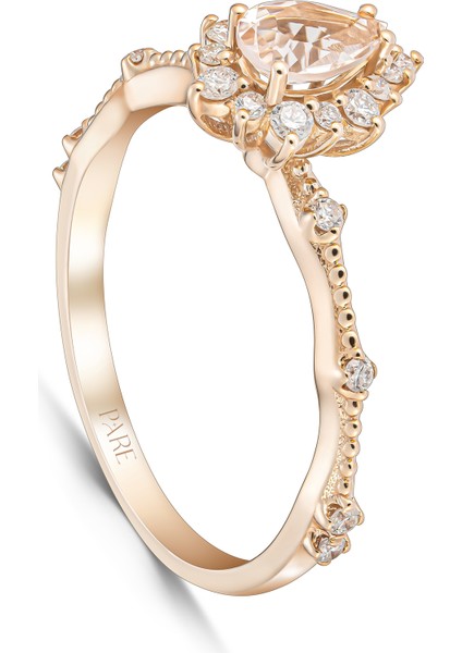 0,53 Karat Morganit Pırlanta Yüzük modelleri