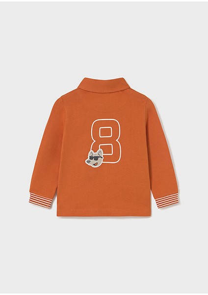 Turuncu Erkek Bebek Polo Yaka Uzun Kollu Tişört 2101 fiyatları