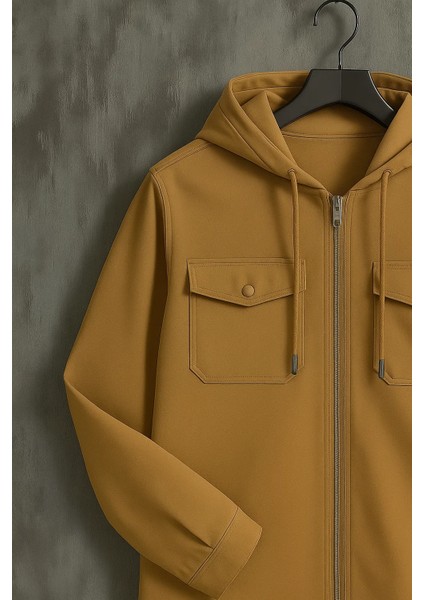 Erkek Oversize Premium Kahve Kapşonlu Mont modelleri