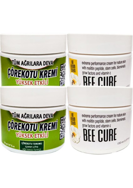 Çörek Otu Kremi 2 Adet 100 ml Teskin Kremi + 2 Adet Bee Cure Krem 150 ml Teskin Kremi