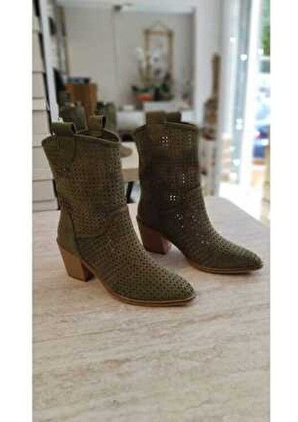 Ptc Handy Western Kovboy Mint Yeşil Topuklu Yazlık Kısa Bot fiyatları