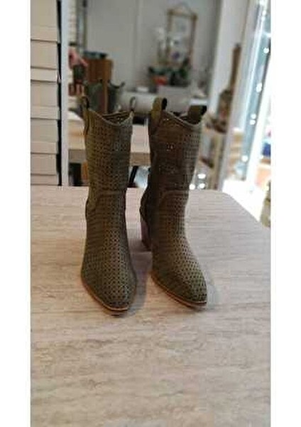 Ptc Handy Western Kovboy Mint Yeşil Topuklu Yazlık Kısa Bot fırsatları