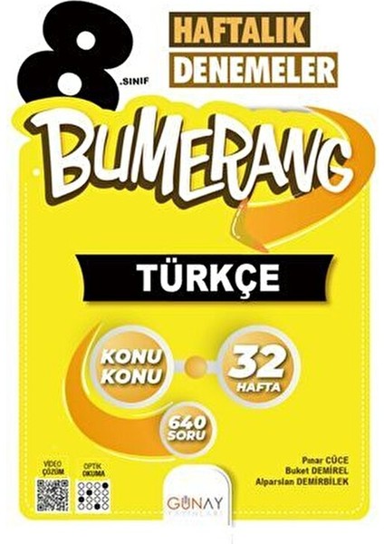 8.sınıf Bumerang 32’lik Haftalık Türkçe Denemeleri