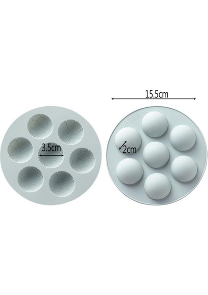 Silikon Spor Temalı Basketbol ve Futbol Topu Çikolata ve Jelibon Kalıbı 7 Li