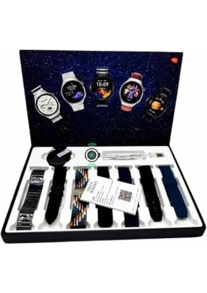 Unısex Yuvarlak Ekranlı 7 Kordonlu Akıllı Saat Gps Destekli Çoklu Kordon Seçeneği indirimleri