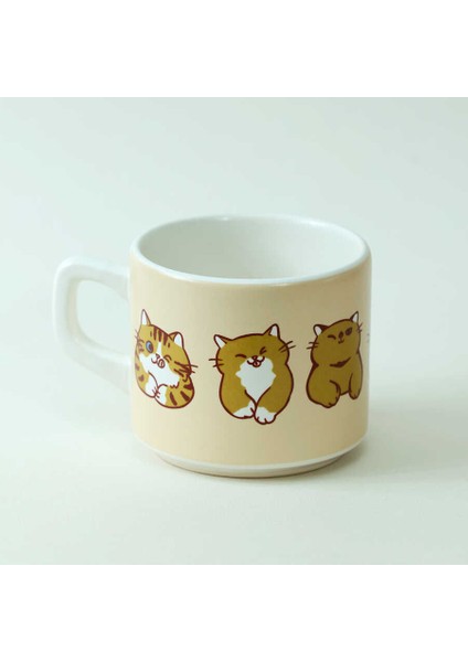 Kedi Desenli Bej Seramik Kupa fiyatları