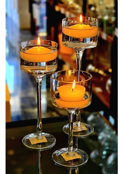 El Yapımı Kristal Dekoratif Mumluk Set 3'lü modelleri