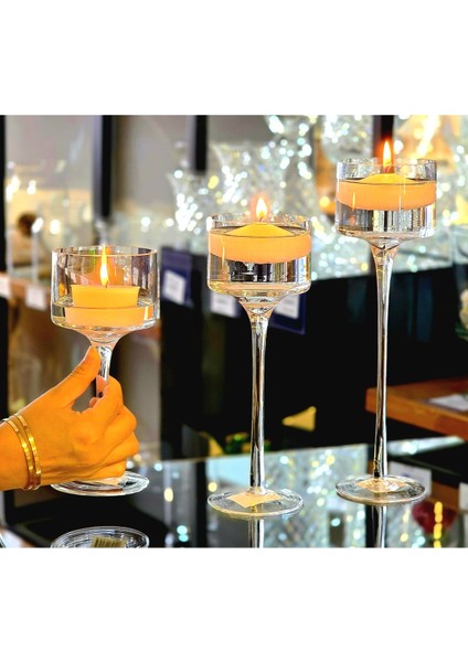 El Yapımı Kristal Dekoratif Mumluk Set 3'lü fırsatları