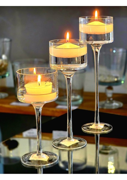 El Yapımı Kristal Dekoratif Mumluk Set 3'lü indirimleri