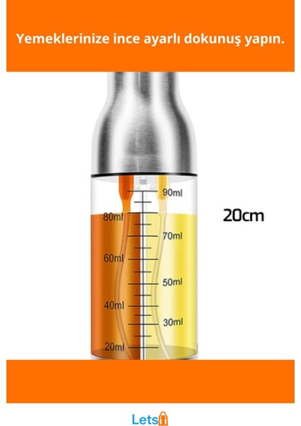 Çift Ölçekli Paslanmaz Çelik Yağ ve Sirke Sprey Şişesi 90 ml fiyatları