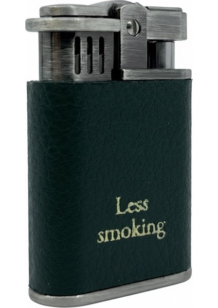 Less Smoking Deri Kaplama Benzinli Çakmak - Yeşil fiyatları
