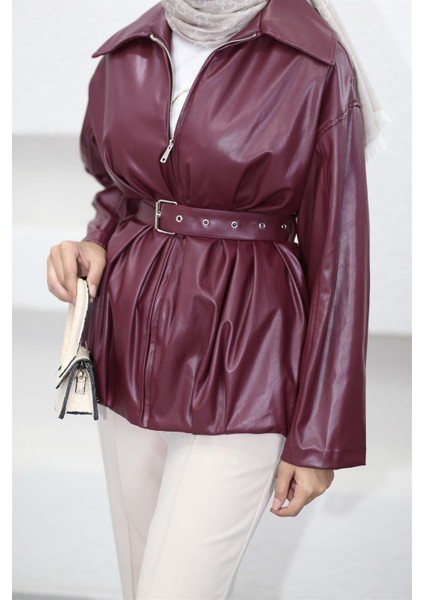 9341 Fermuarlı Kemerli Deri Kap fiyatları