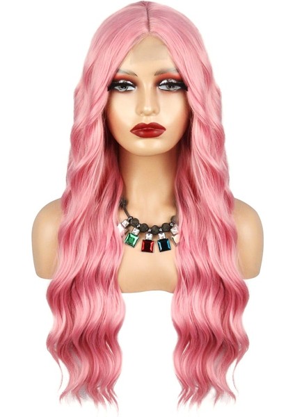 Pembe Dalgalı Tül Peruk