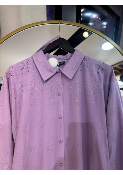 006 Gömlek Yaka Kol Ucu Lastikli Sulu Fisto Elbise fiyatları