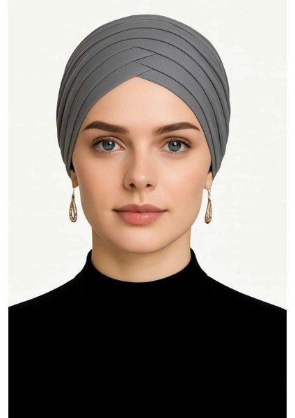 Üç Bantlı Dış Bone | Gri Hijab • Tesettür Giyim Için Şık • Modern • Pratik ve Konforlu Kullanım fiyatları