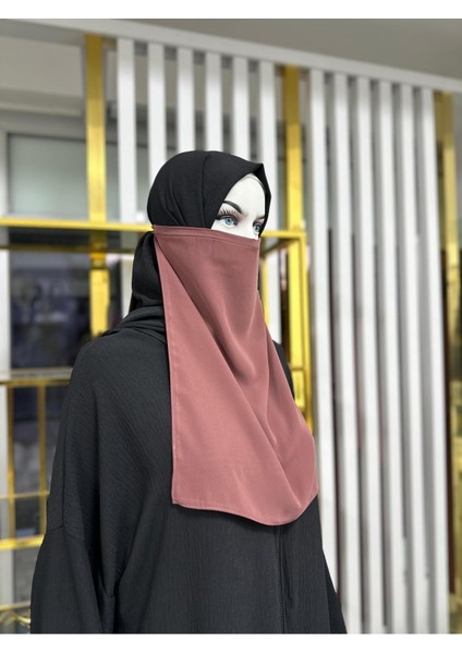 Iç Peçe Dikdörtgen ,hijab.nikap Gül Kurusu