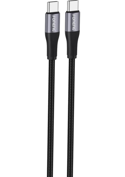 Foneng X112 Örgülü 1.2m Type-C To Type-C 60W Pd Hızlı Şarj ve Data Kablosu