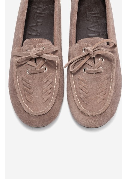 Lorven Vizon Süet Hakiki Deri Bağcıklı Kadın Loafer Ayakkabı fiyatları