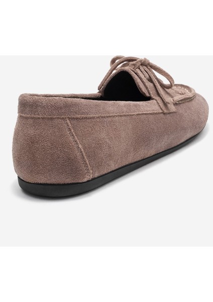 Lorven Vizon Süet Hakiki Deri Bağcıklı Kadın Loafer Ayakkabı indirimleri