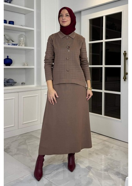 Kumsal Triko Takım Sütlü Kahve