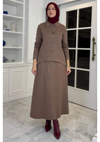 Kumsal Triko Takım Sütlü Kahve