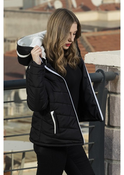 Günlük Şık Kapüşonlu Kışlık Kadın Şişme Mont fırsatları