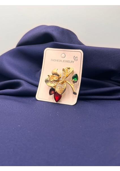 Gold Renk Yaprak Broş Yaka Iğnesi