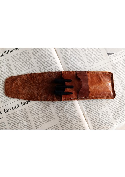 Crazy Gerçek Deri Özel Kalemleriniz Için Kalemlik ( 3*4 Kalem Için ) 28 cm \ 8 cm Büyük Boy NLU10 fırsatları