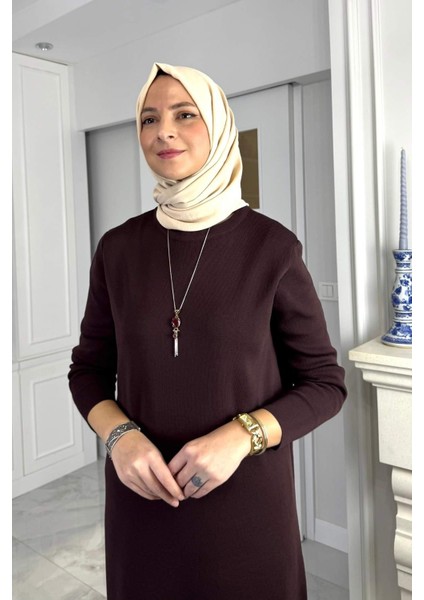 Öykü Çelik Örme Triko Elbise Acı Kahve fiyatları