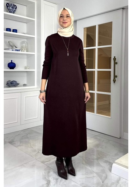 Öykü Çelik Örme Triko Elbise Acı Kahve fırsatları