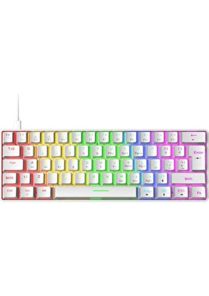 Kablolu Mekanik Gaming Klavye %60 RGB Türkçe Q Red Switch Oyun İçin Multimedya Tuşlarıyla fiyatları