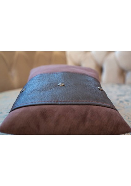 Milan Brown Large Deri Detaylı Kırlent fiyatları